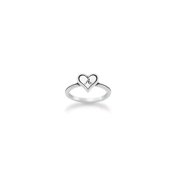 James Avery Artisan Jewelry Rings-Delicate Heart Initial Ring