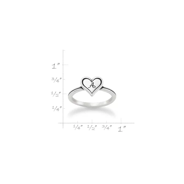 James Avery Artisan Jewelry Rings-Delicate Heart Initial Ring