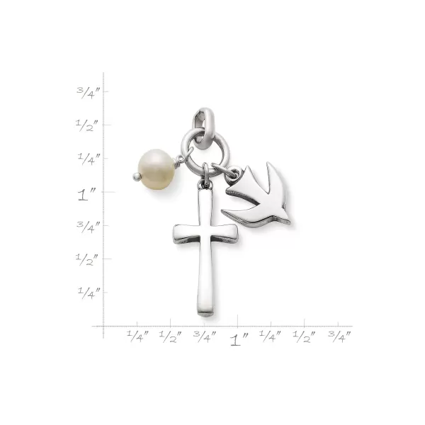 James Avery Artisan Jewelry Pendants-Faithful Spirit Cross Pendant With Cultured Pearl