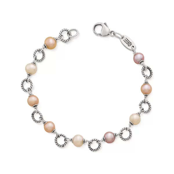 James Avery Artisan Jewelry Bracelets-Twisted Wire Link Bracelet With Multi-Colored Cultured Pearls